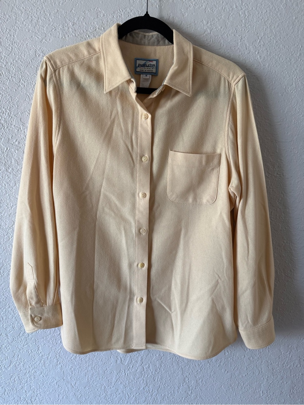 Pendleton Originals Women’s M Button Up Shirt Light Shacket Virgin Wool Yellow